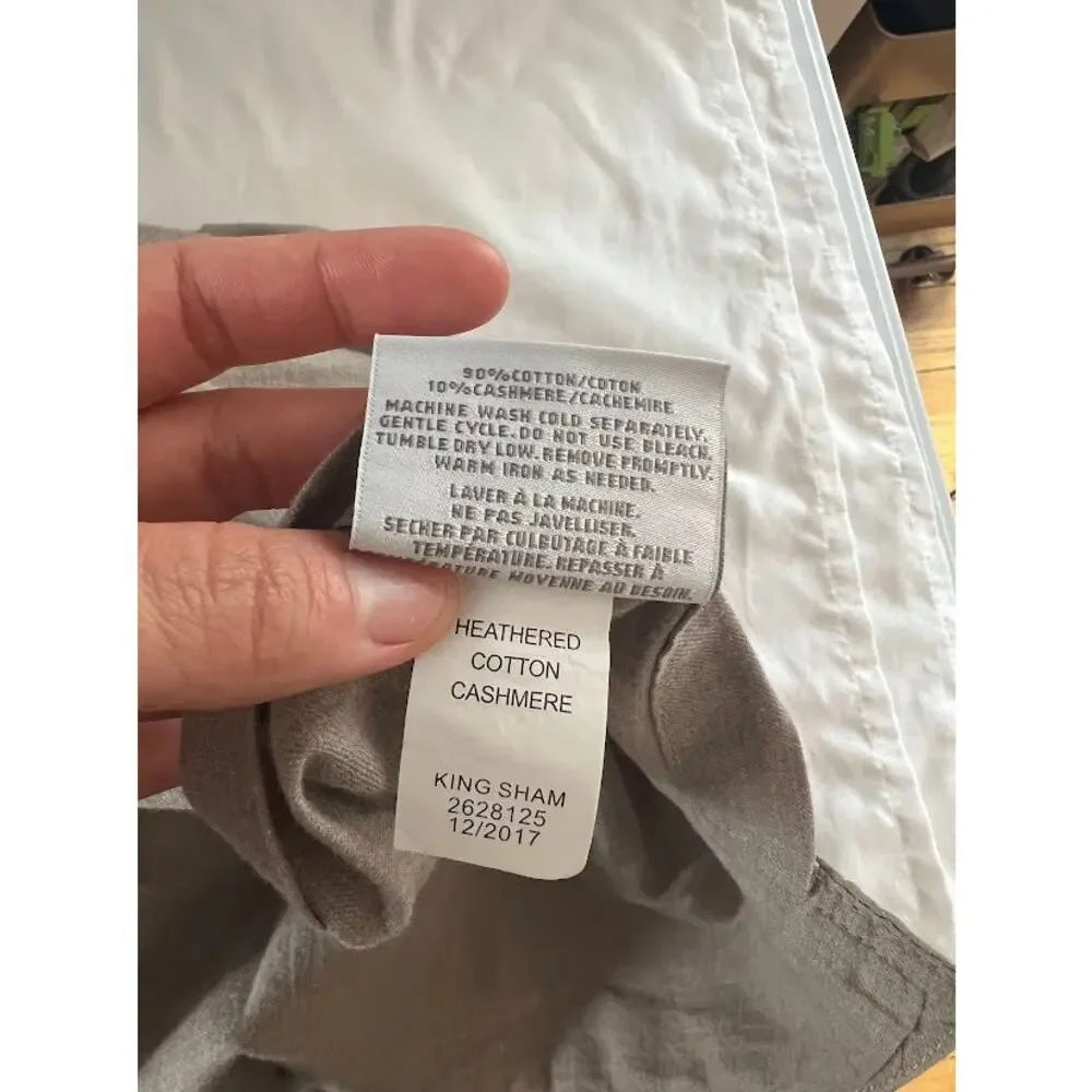 RH Cotton Cashmere Duvet Cover CA King Heathered Morel Shams
